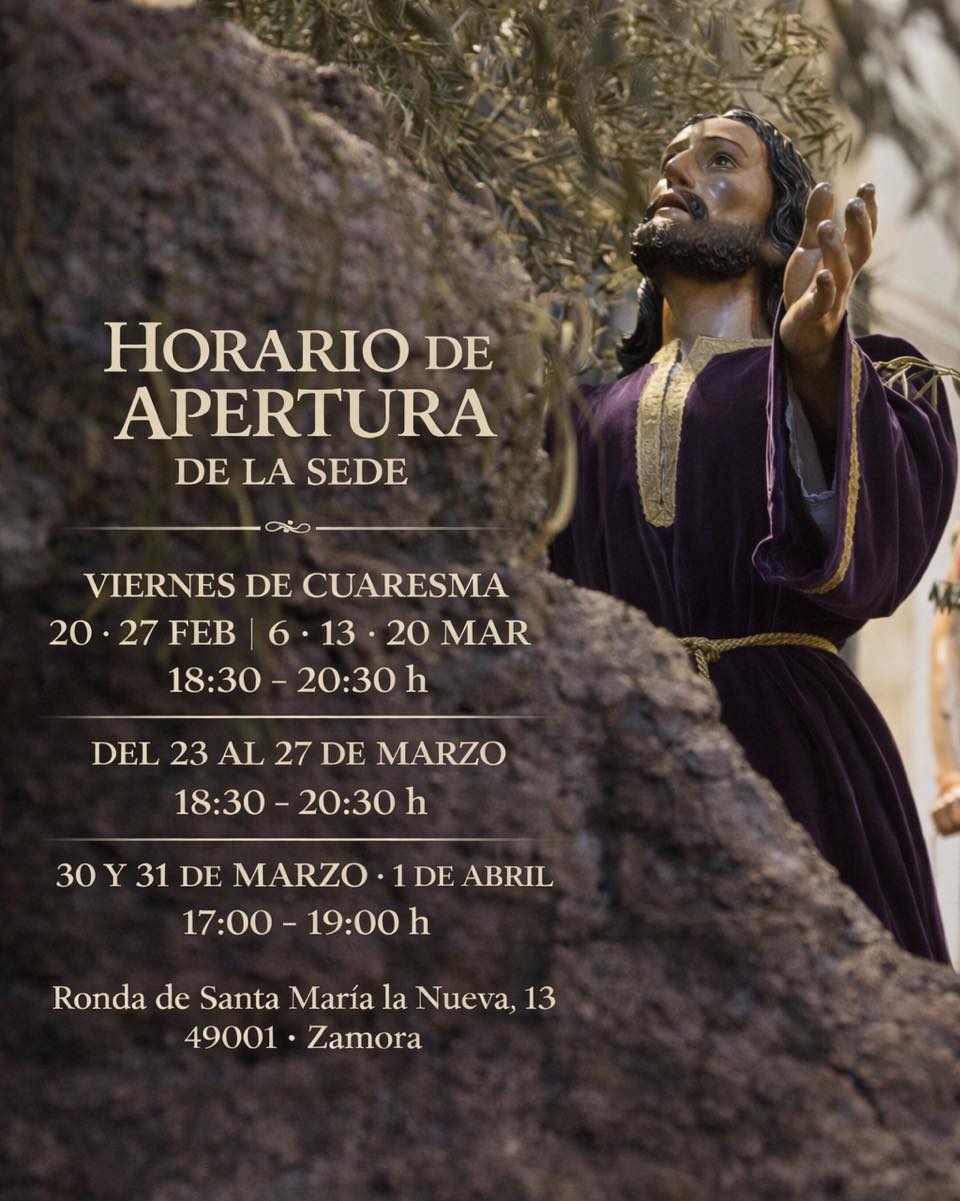 Horario de Apertura de la sede Cuaresma 2026